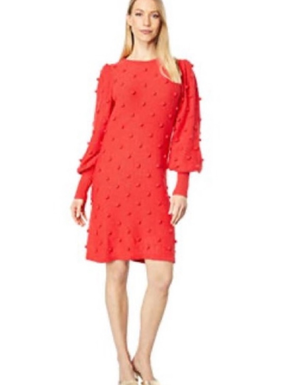 Lilly Pulitzer Red Pom-Pom Long Sleeve Dress